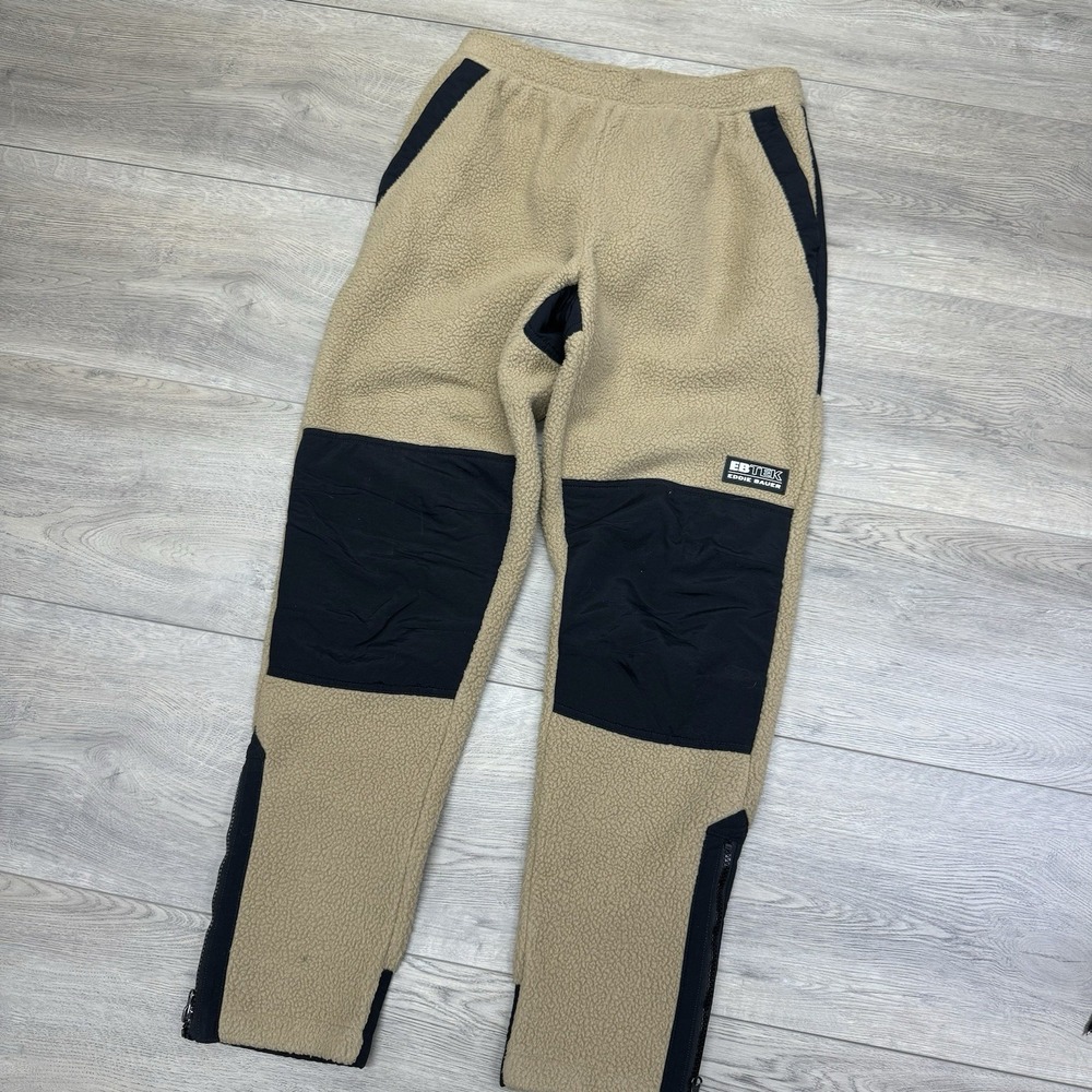Eddie Bauer EBTek Fleece Sherpa Pants Tan Men's Sz S Outdoor Gorp